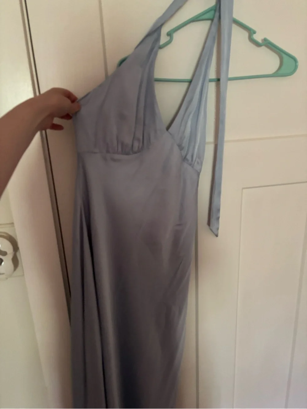 Lilac Halter Satin Dress